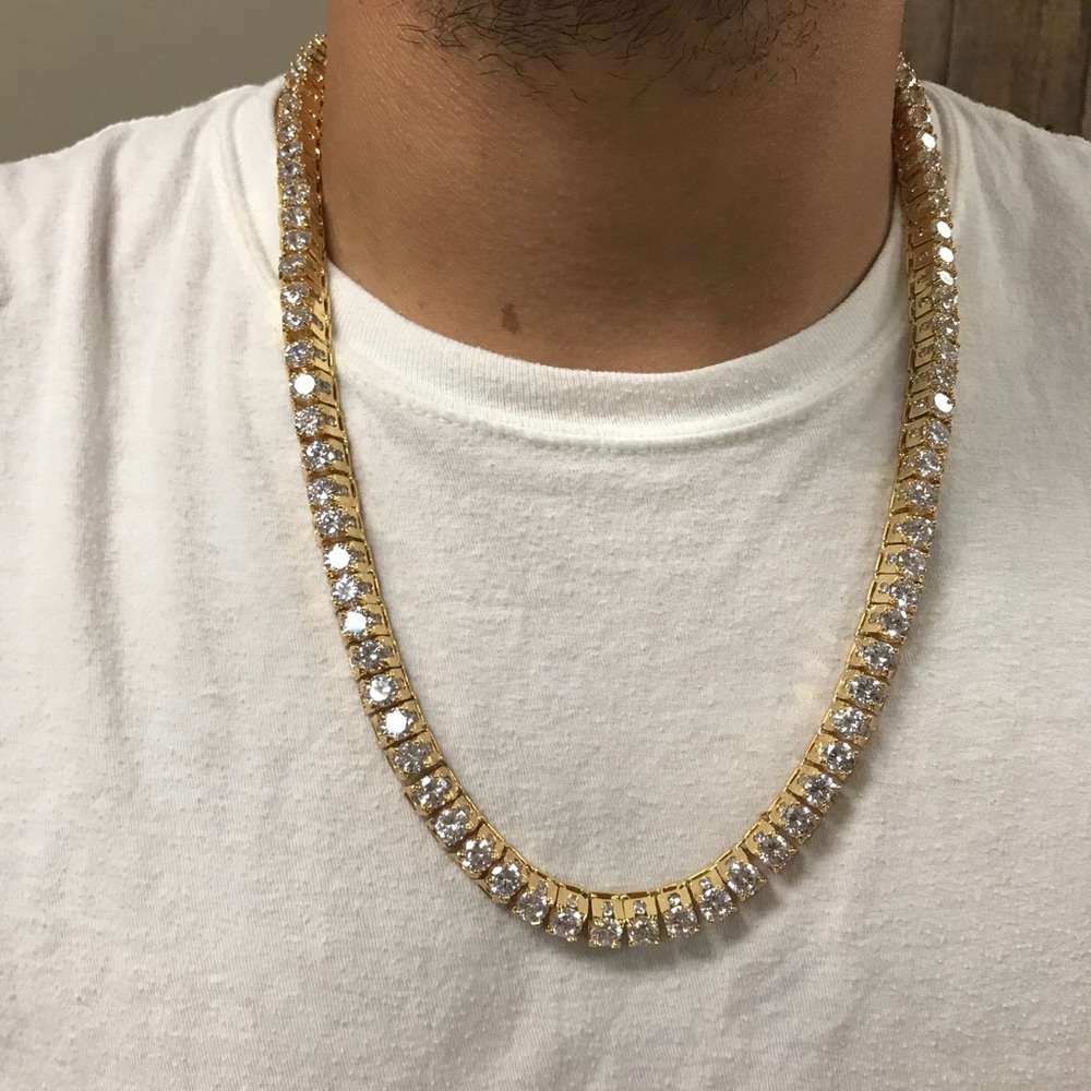 Iced out tennis chain 10 mm 24 in